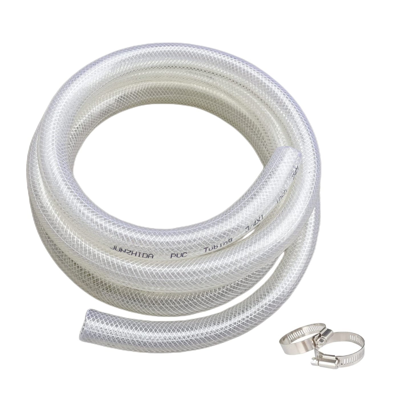 3/4" ID x 1" OD - 10 Ft High Pressure Braided Clear PVC Tubing Flexible Vinyl Tube, Heavy Duty Reinforced PVC Hose Tubing, BPA Free and Non Toxic