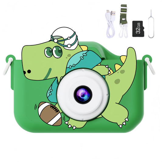 Kids Camera Toys for Kids, Digital Camera for Kids Age 3-8 Toddler Travel Dinosaur Toys, Christmas Birthday Gift for Boys Girls 3 4 5 6 7 8 Year Old, HD 1080P Video Camera, 32G SD Card(Green)