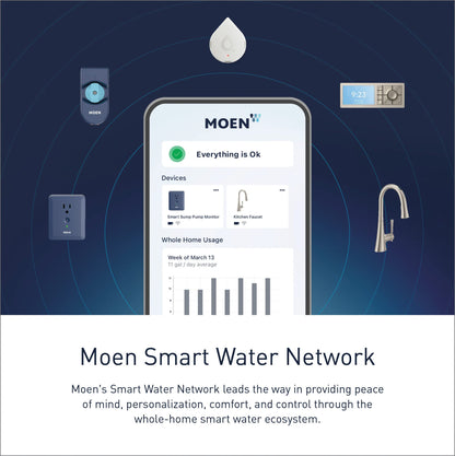 Moen Matte Black Smart Shower 2-Outlet Digital Shower Controller for Thermostatic Shower Valve, TS3302BL