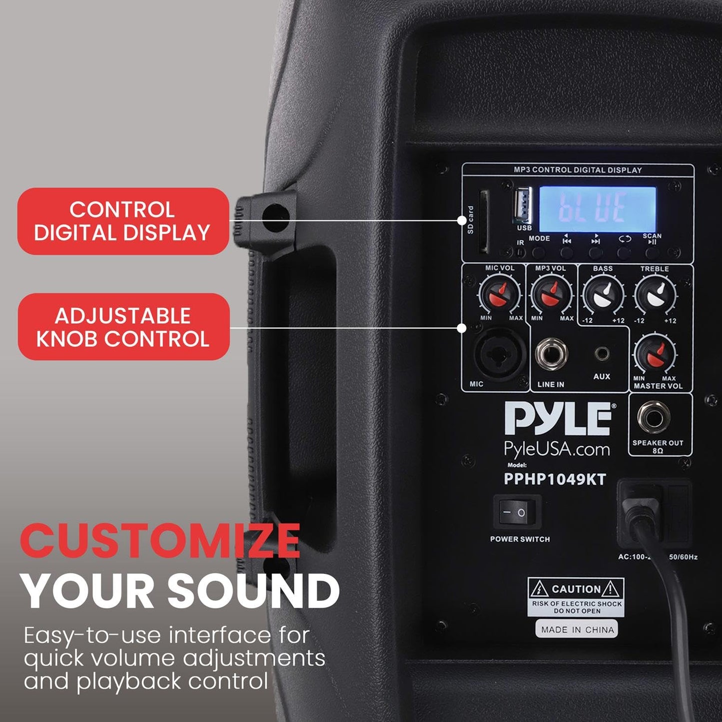 Pyle Wireless Portable PA system - 1000W High Powered Bluetooth Compatible Active + Passive Pair Outdoor Sound Speakers w/ USB SD MP3 AUX - 35mm Mount, 2 Stand, Microphone, Remote - Pyle PPHP1049KT