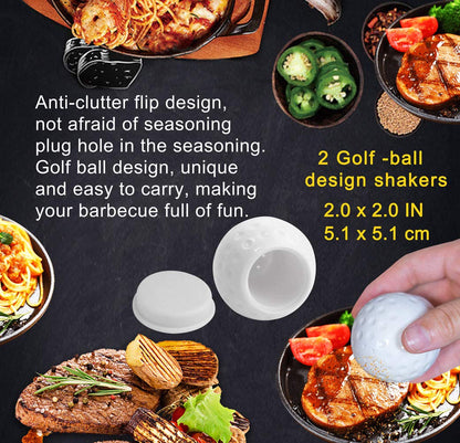 POLIGO 7PCS Golf-Club Style BBQ Tools Set Grilling Tools with Rubber Handle - Stainless Steel Grill Accessories for Outdoor Grill Set Premium Grill Utensils Set Christmas Birthday Gifts for Men Dad