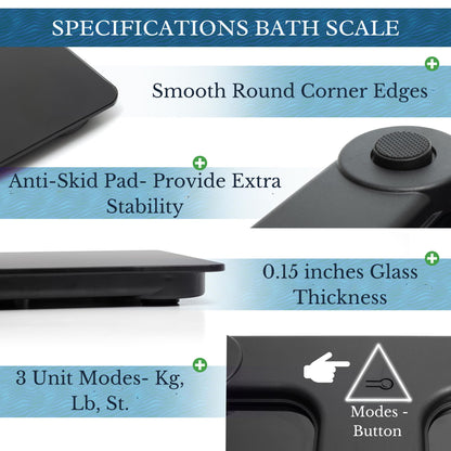 Moss & Stone Digital Bathroom Scale for Body Weight, Smart Scale Step-on Technology, Easy Read LCD, Weight Scale 400lb/180kg, Digital Home Scale, Highly Accurate Body Weight Scale, Silver