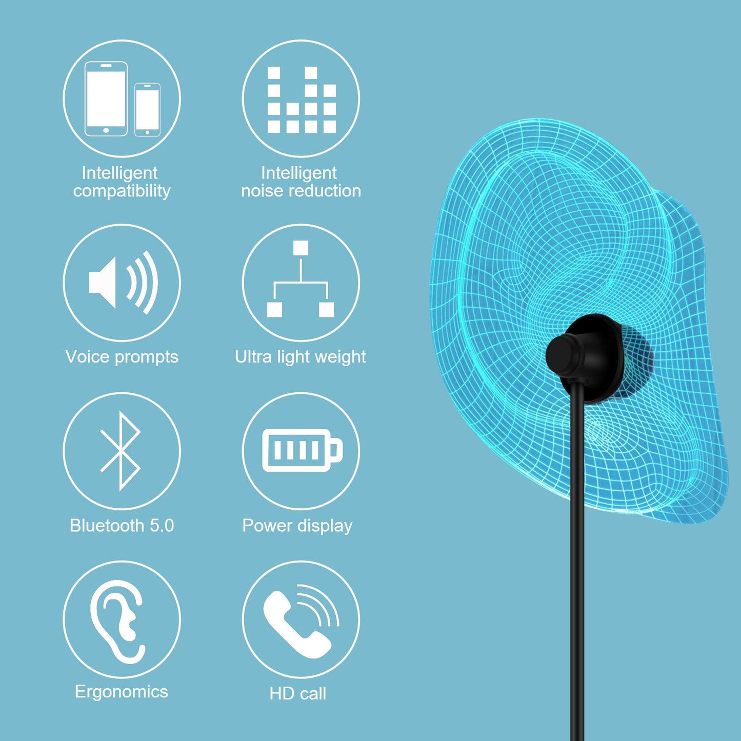 GOOJODOQ Bluetooth Sleep Headphones Bluetooth 5.0 Soft in-Ear Sleeping Earbuds,15 Hours Music time,Wireless Sleep Headsets with Built-in Mic for Insomnia, Side Sleeper, Gym, Relaxation and Sports