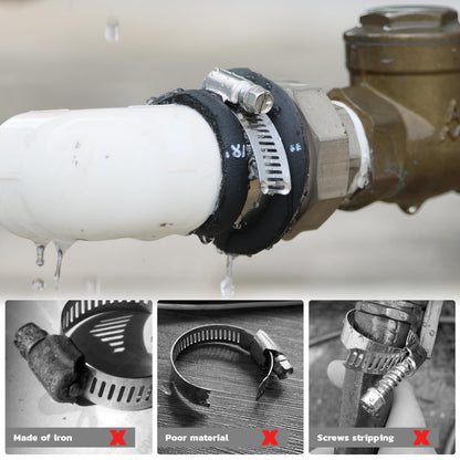 OURU 175PCS Hose Clamps Stainless Steel Assortment Adjustable 1/4"-2"(6-51mm) Worm Gear Hose Clamp, Heavy Duty Metal Small Hose Clamps for Automotive, Pipe, Radiator Plumbing, Fuel Line