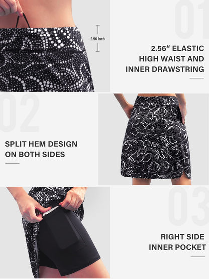 Kimmery Skorts Skirts with Pockets Womens Golf Skirts Knee Length Summer Skorts Dressy Violet M