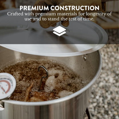 GasOne 30QT Turkey Fryer Set and Seafood Boil with Propane Gas Burner, Perforated Basket – Perfect Outdoor Cooker for Crawfish, Crab, Shrimp, Lobster, and Frying – Complete Outdoor Cooking Kit