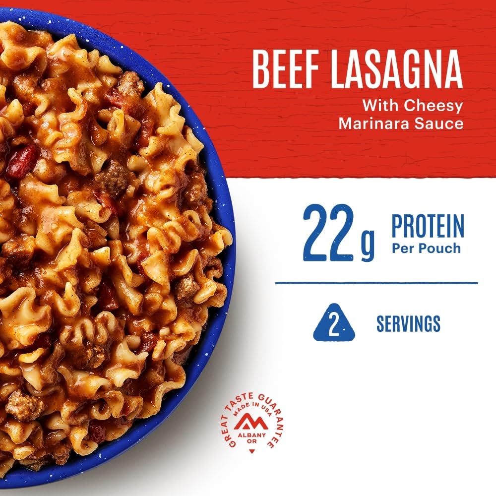 Mountain House Beef Lasagna | Freeze Dried Backpacking & Camping Food | 2 Servings