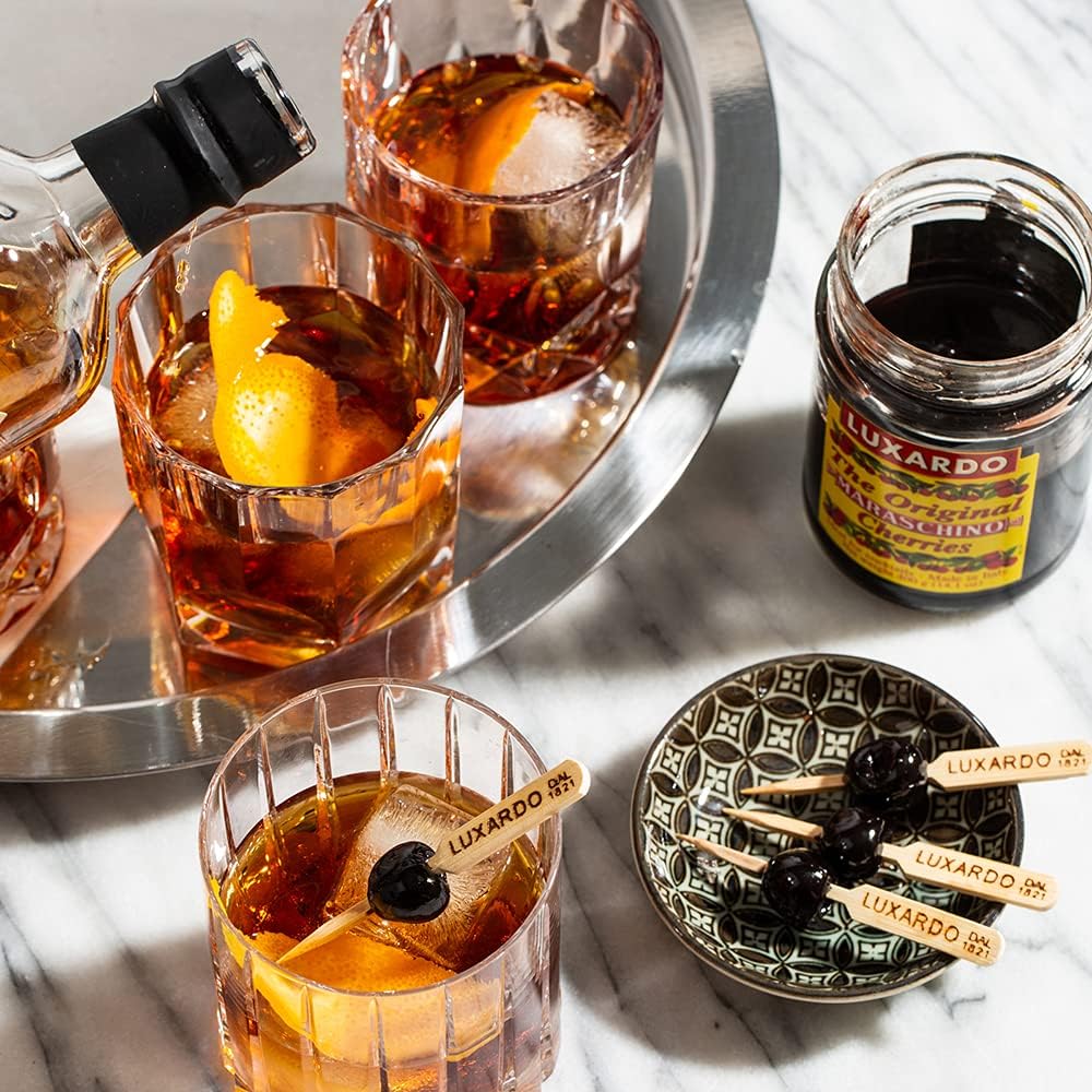 Luxardo Gourmet Cocktail Maraschino Cherries | for Old Fashioned, Manhattan and Desserts | Packed in Special Protective Bubble, 400G Jar