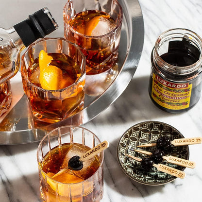Luxardo Gourmet Cocktail Maraschino Cherries | for Old Fashioned, Manhattan and Desserts | Packed in Special Protective Bubble, 400G Jar
