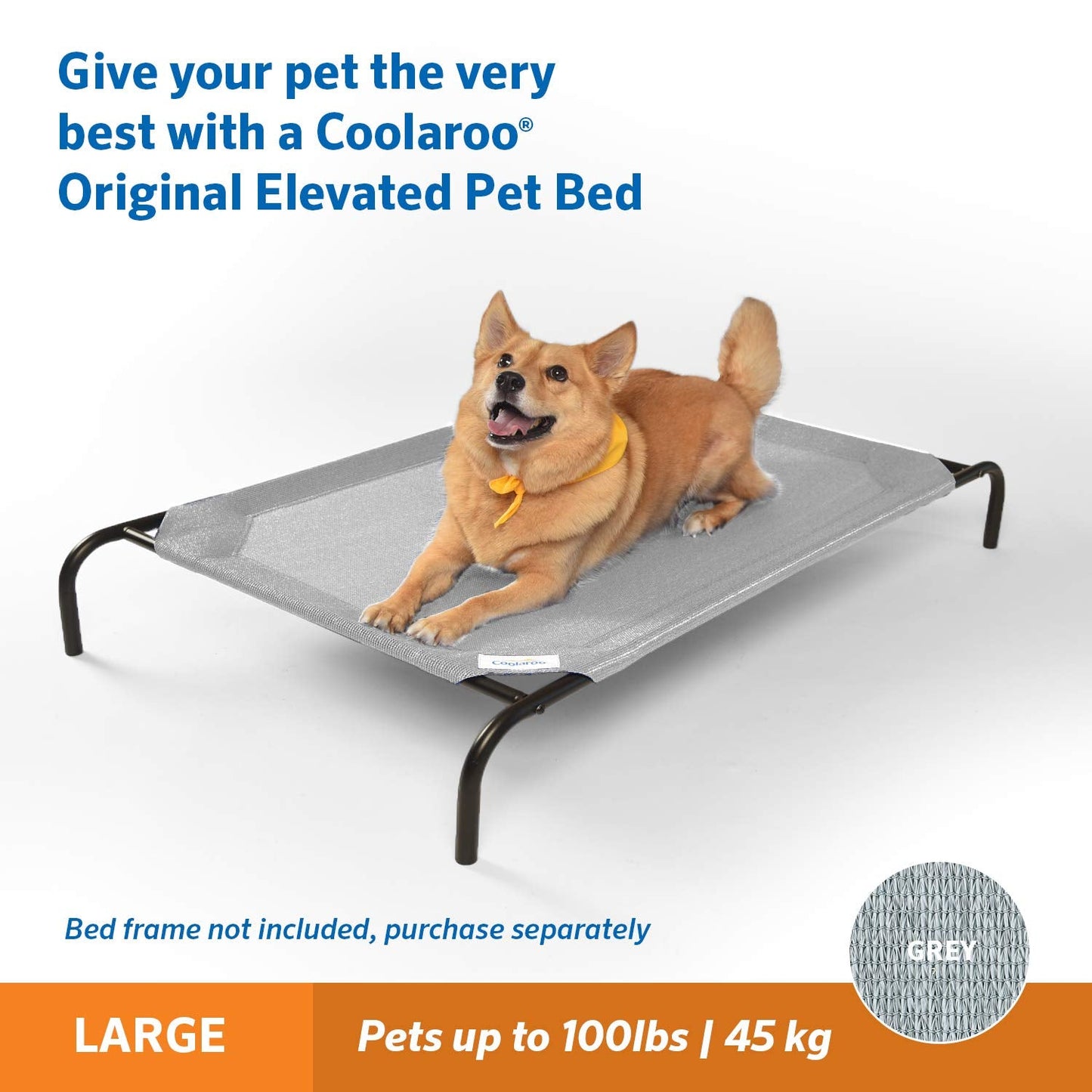 Original Pet Bed Replacement Cover - Grey - Large (43.5" x 31.5")