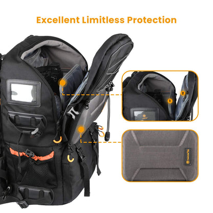 TARION Large Waterproof Camera Backpack - 2 in 1 Professional Camera Bags for Photographers with 15.6" Laptop Compartment & Raincover & Tripod Holder (PB01)