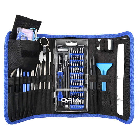 ORIA Precision Screwdriver Set, 86 in 1 Screwdriver Repair Tool Kit, Screwdriver Kit with Portable Bag for Game Console, Tablet, PC, Smartphone, Other Electronics, Blue