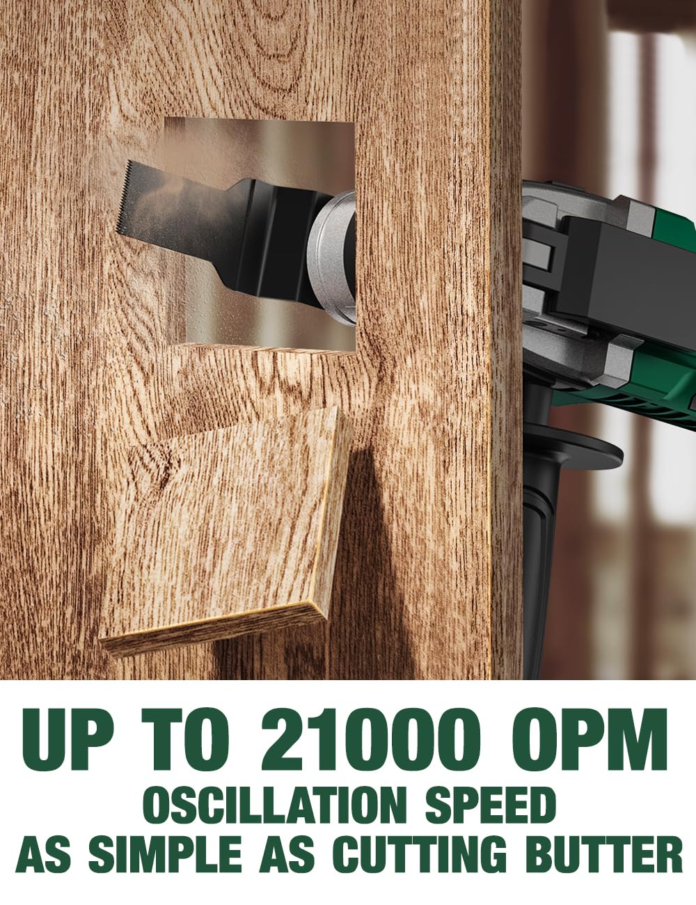 KIMO 20V Cordless Oscillating Tool Kit with 26-Pcs Accessories, Max 21000 OPM, 6 Variable Speed & 3° Oscillating Angle, Battery Powered Oscillating Multi-Tool for Cutting Wood/Nailing/Scraping/Sanding