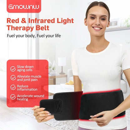 Red Light Therapy for Body, Infrared Light Therapy for Shoulder Waist Muscle Pain Relief, Upgraded 3 in 1 Led Beads, 660nm Red Light &850nm Near Infrared Light Therapy Belt Wrap Timer Remote Control