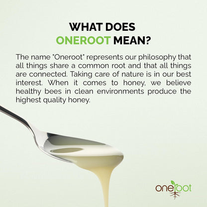 Oneroot 100% Canadian Flower Honey - 1kg / 2.2lbs, Honey Wildflower Unfiltered, Unheated & Creamed, Nutrient Rich Raw Wildflower With Enzymes, Thick Natural Sweetener