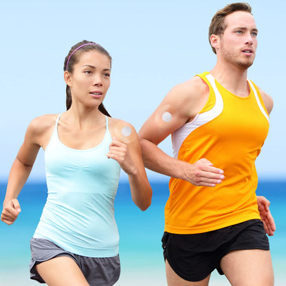 Nuanchu 48 Pack Sensor Covers Compatible with Freestyle Libre 1/2/3,Waterproof CGM Sensor Patches, Glucose Monitor Protector Long Lasting Without Hole (Blue)