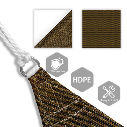 Patio Paradise 12' x 12' x 17' Brown Sun Shade Sail Triangle Right Canopy Shade Cloth for Garden, Heavy Duty Pergolas Cover UV Blocking Fabric for Outdoor Backyard Deck Pool