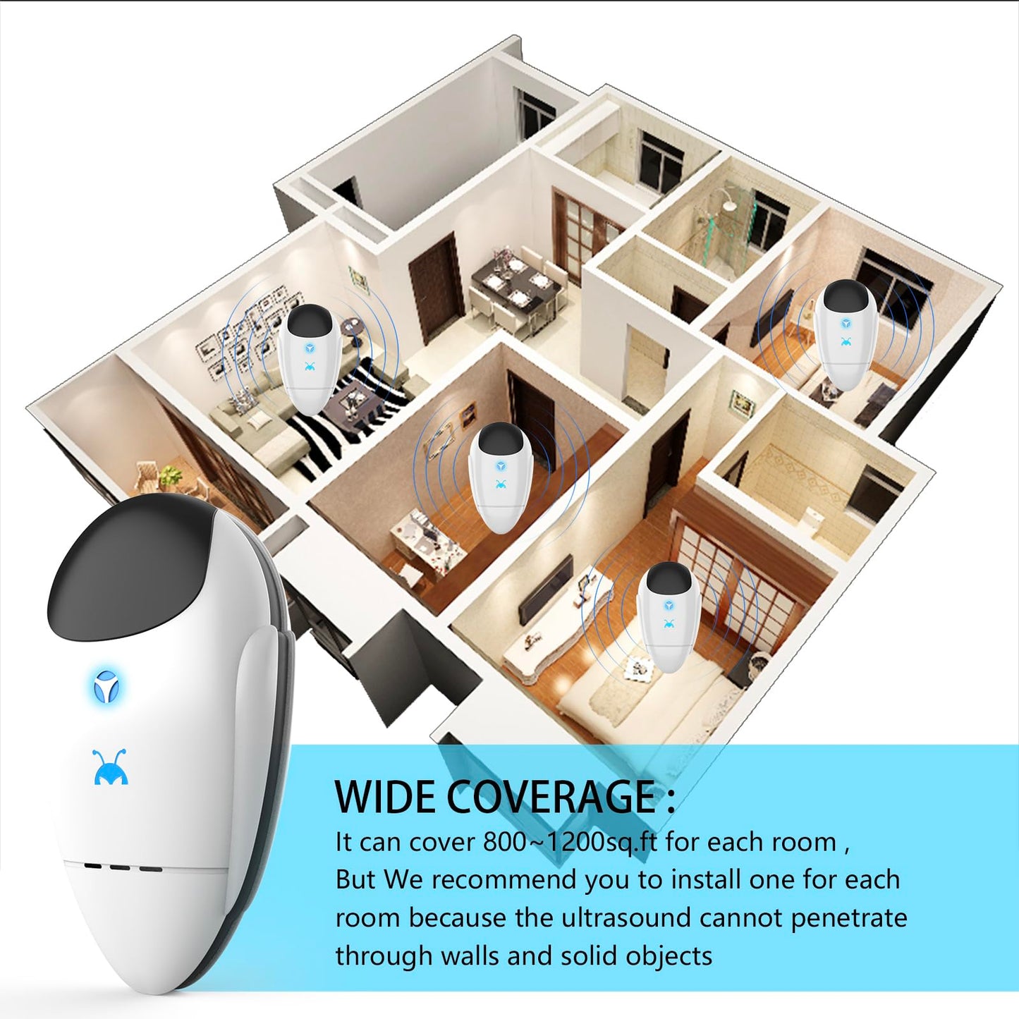 2025 Upgraded Ultrasonic Pest & Insect Repeller, Ultrasonic Repellent for Roach, Rodent, Mouse, Bugs, Mosquito, Mice, Spider, Ant, Electronic Plug in Pest Deterrent, 4 Packs