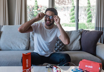 HI-LITES Special Effect Glasses- Smile Effect Lenses (Black)- Designer Style