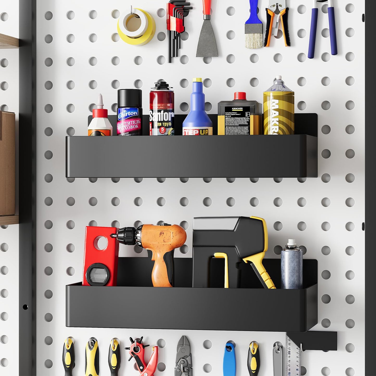 Mystozer Magnetic Spice Rack for Refrigerator, Kitchen Organizer and Storage Shelf, Black (4 Pack)…