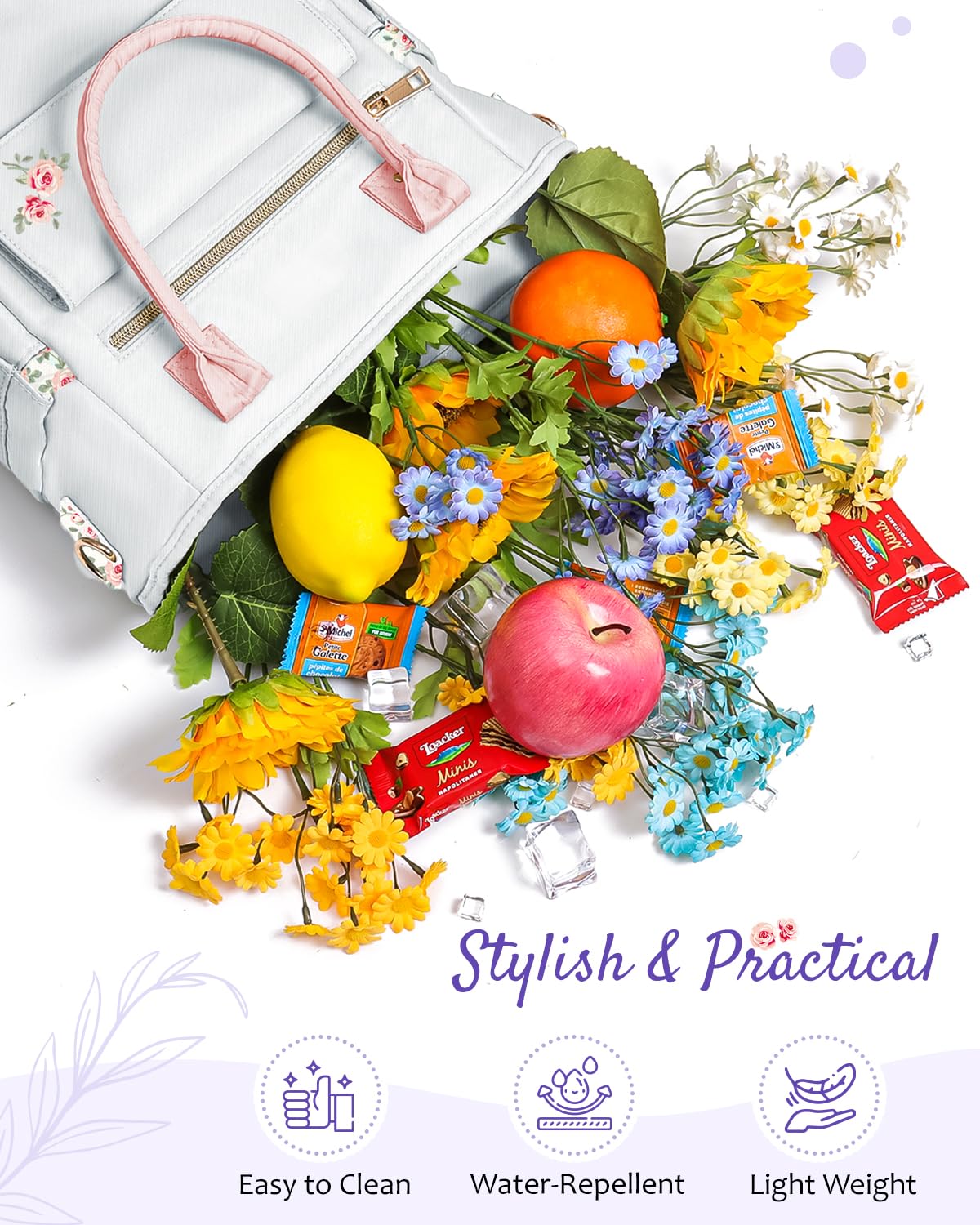 GLORIEROO Deluxe Insulated Lunch Box Bag Women - Leakproof Waterproof Cooler with Multi Pockets Removable Strap for Work Picnic - Teacher Mothers Day Christmas Birthday Gifts