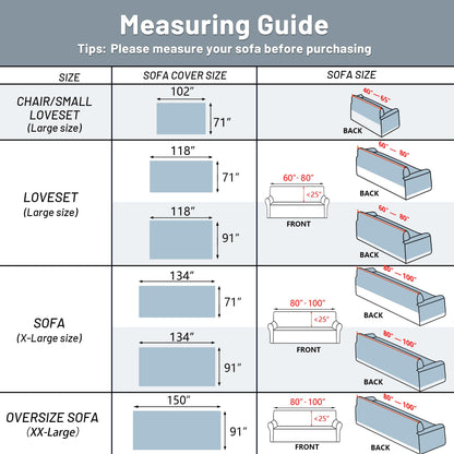 MYSKY HOME Couch Cover for Sectional Sofa Set - Washable Pet Couch Cover, 3 Cushion, Chenille, Multi-Use, 91" X150