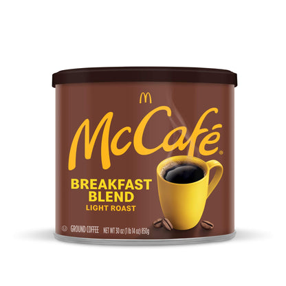 McCafe Breakfast Blend, Light Roast Ground Coffee, 30 oz Canister