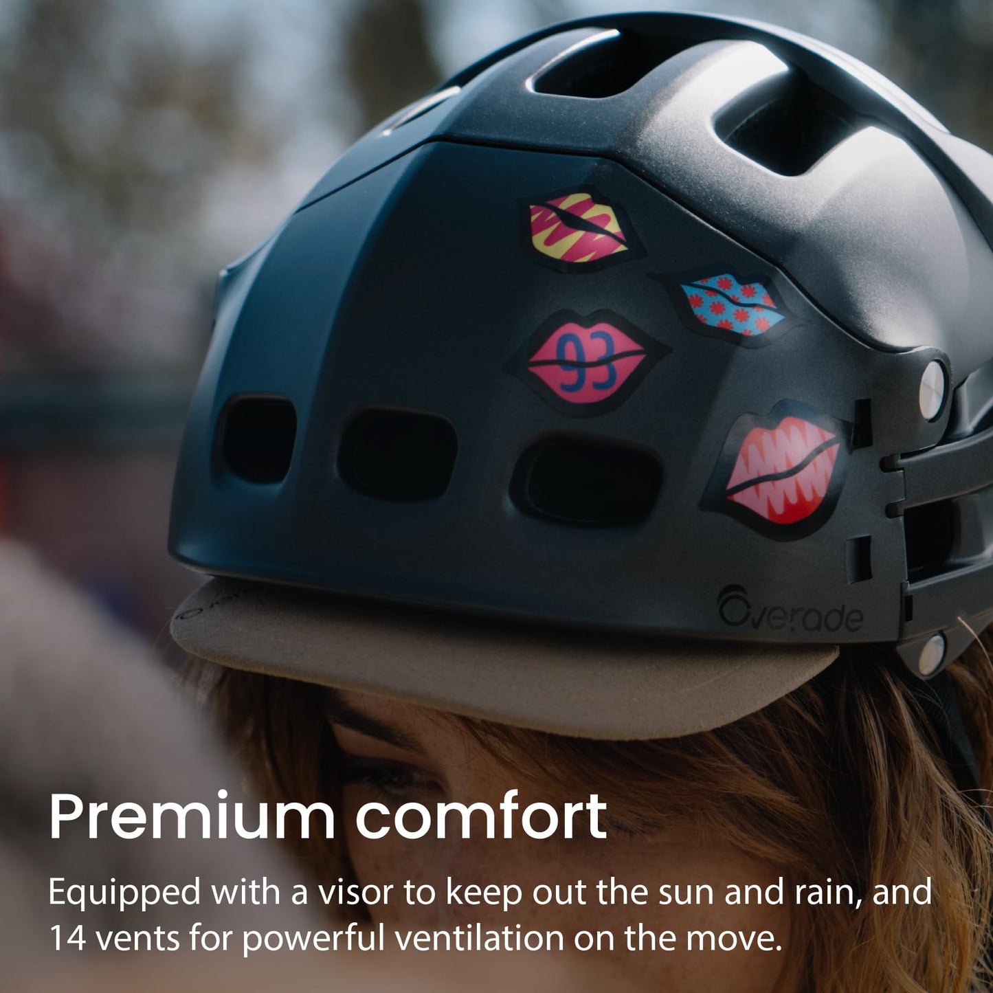 Overade Plixi Foldable Helmet - for Bike, Kick Scooter, e-Bike - Volume Divided by 3 When Folded- Same Protection as Classic Helmet (Titanium Grey, S/M (21.25-22.75 in))