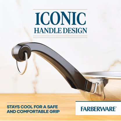 Farberware Classic Stainless Steel Frying Pan Set / Fry Pan Set / Stainless Steel Skillet Set - 8.25 Inch and 10 Inch, Silver