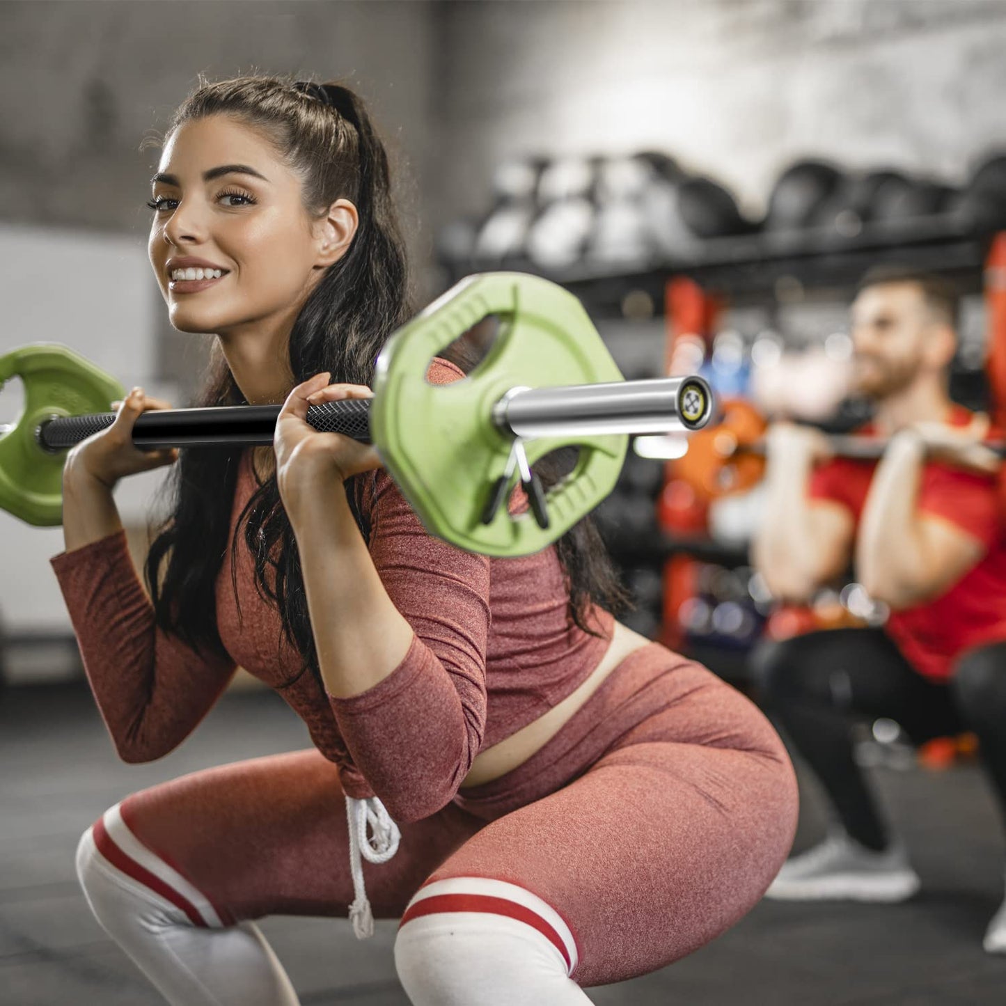 POWER GUIDANCE Chrome Olympic Barbell Bar, Weight Bar for lifting, Hip Thrusts, Universal Strength Training Bars 22lb 4ft/47 inch (Straight)