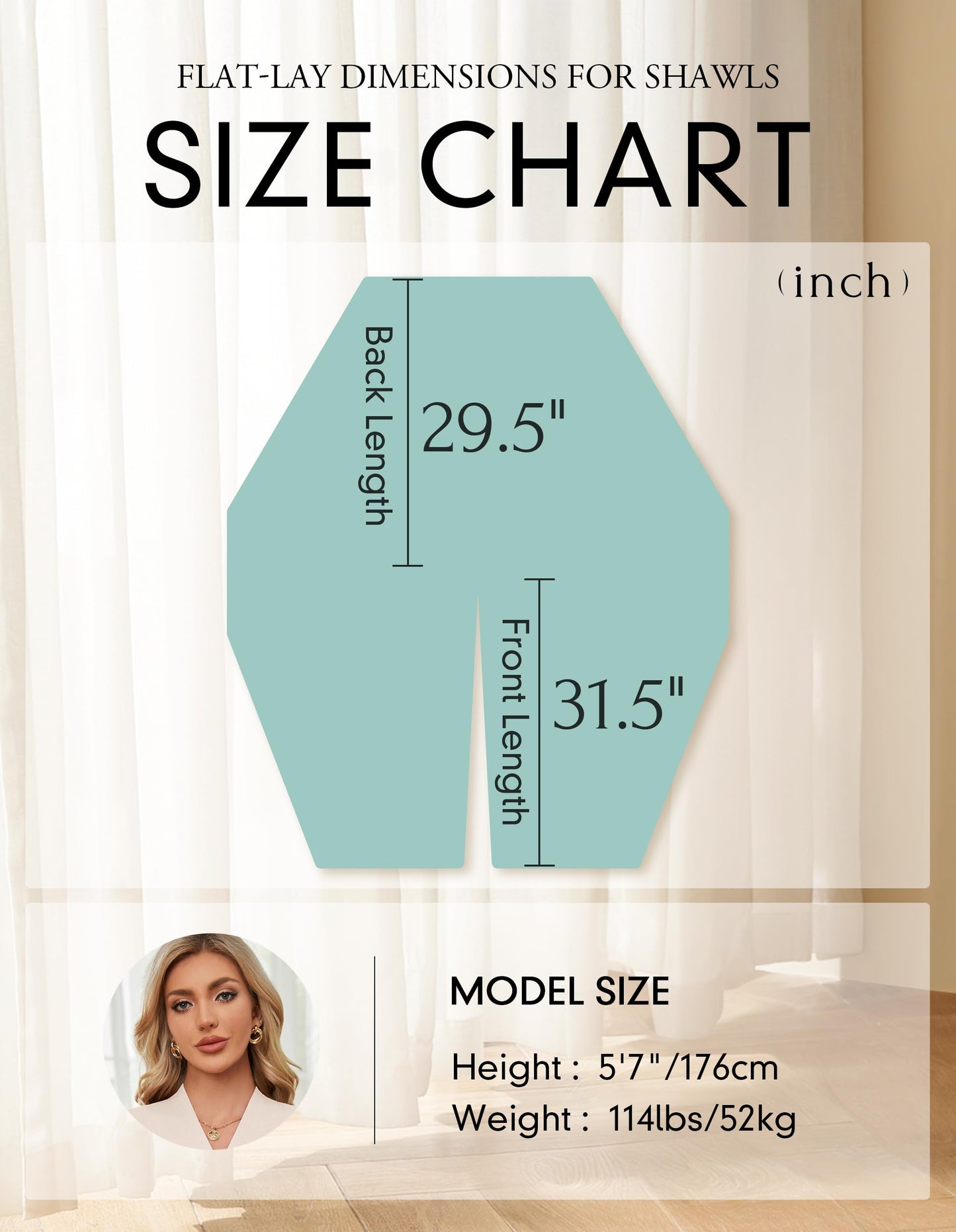 PULI Women's Elegant Shawl Wraps Soft Open Front Poncho Sweater for Spring Fall Winter mint green