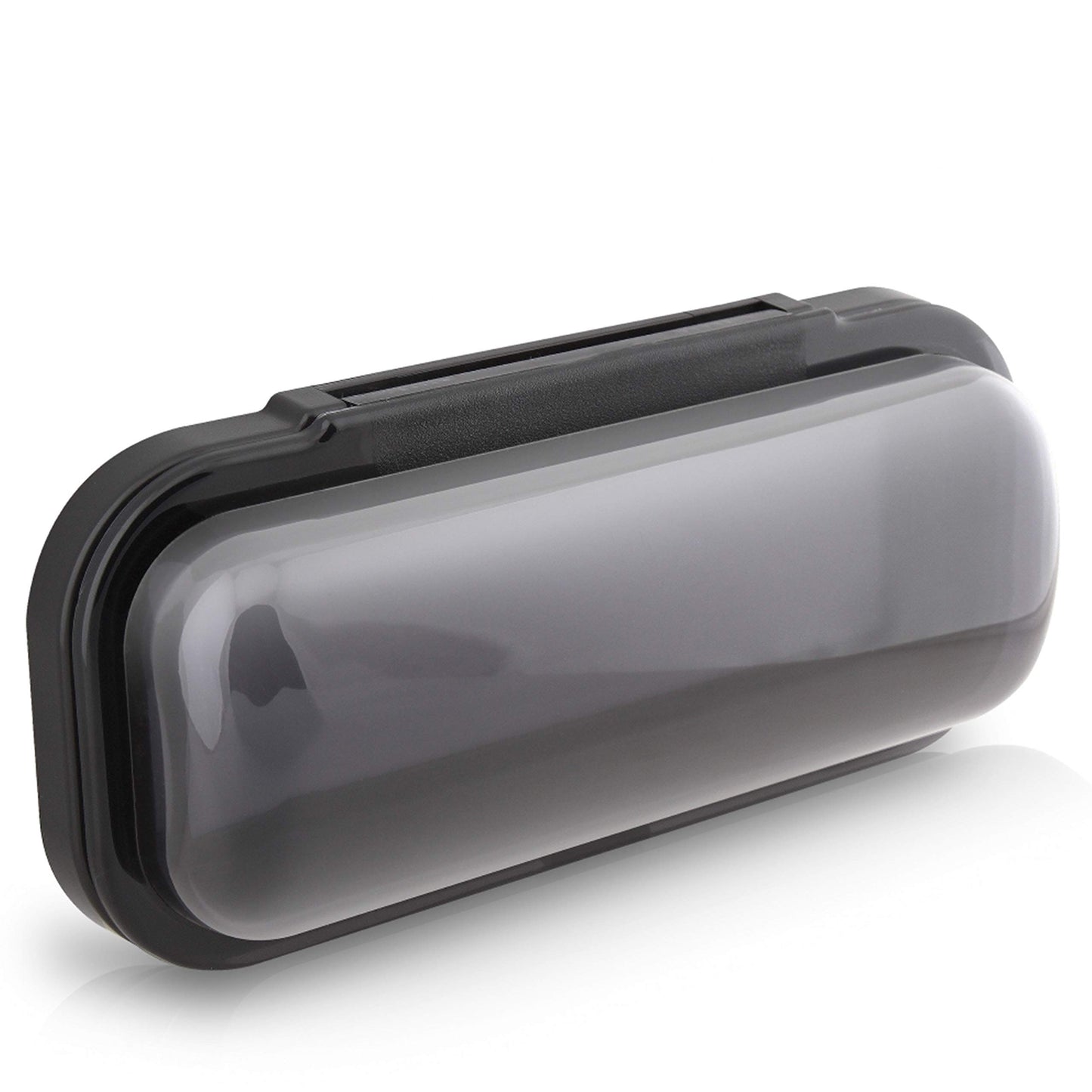 Pyle Water Resistant Marine Stereo Cover - Smoke Colored Heavy Duty Boat Radio Protector Shield with Flip-up Door & Spring Loaded Release - Mounting Gasket Included - Pyle PLMRCB1