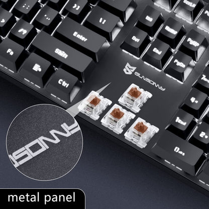 Ice Blue Backlit Mechanical Keyboard with Brown Switches and 104 Keys Layout - Hot Swappable, Wired Gaming Keyboard