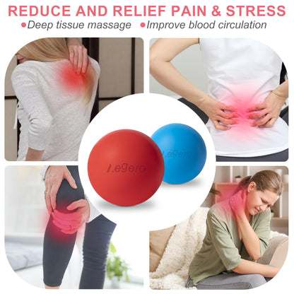 Massage Lacrosse Balls for Myofascial Release,Yoga Deep Tissue Massage,Trigger Point Therapy and Foot Plantar Fasciitis,Muscle Soreness Massager Ball (2Pack,Deep Blue and Purple)