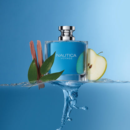 Nautica Voyage Eau De Toilette, Cologne and Fragrance For Men, Fresh, Romantic, Fruity Scent Woody, Aquatic Notes of Apple, Water Lotus, Cedarwood, and Musk Ideal Day Wear, Long Lasting 3.3Fl oz