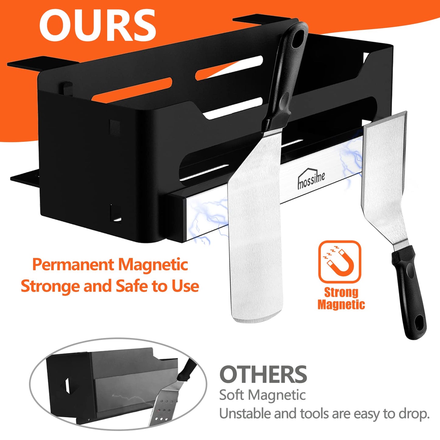 Griddle Caddy for Blackstone 28"/36" Griddles/Prep Cart, Grill Accessories Space Saving for Blackstone BBQ Accessories Storage Box with Magnetic Tool Holder & Paper Towel Holder