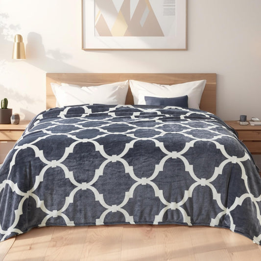 Richave Gray Pattern Twin Size Blanket,Premium Lightweight Anti-Static 66x90 Inches Throw Blankets for Twin/Twin XL Extra Long Bed,Couch, Sofa, Chair, Camping, Picnic,Grey and White