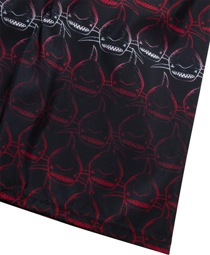 iXtreme Boys Rash Guard Set - 2 Piece UPF50+ Sun Protection Quick Dry Short Sleeve Swim Shirt & Swim Trunks for Boys (12M-14), Size 10/12, Red Black Shark