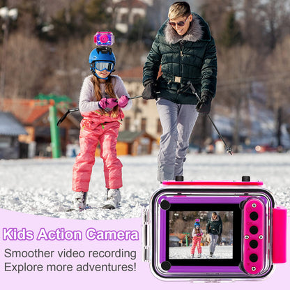 GKTZ Kids Camera - Waterproof Underwater Camera for Kids, Christmas Birthday Gifts for Girls Age 3-12, 1080P HD Children Digital Action Camera, Pool Toys for Kids Age 4-12