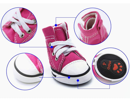 abcGoodefg Pet Dog Puppy Canvas Sport Shoes Sneaker Boots, Outdoor Nonslip Causal Shoes Rubber Sole Soft Cotton Inner Fabric Shoes for Small Dog (#2(1.331.73), Pink)
