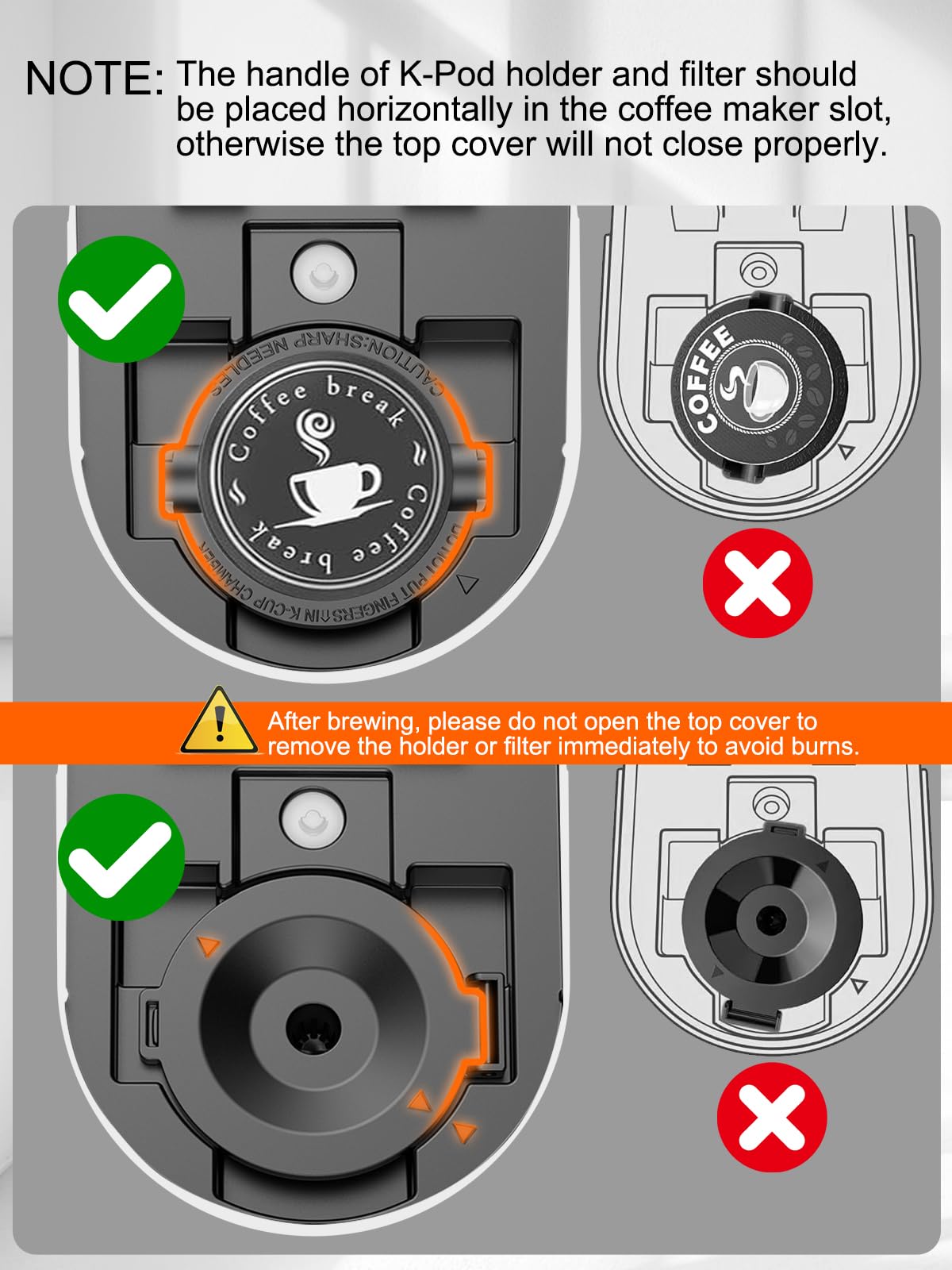 Karosie Single Serve Coffee Maker for K-Cup and Ground Coffee, Fast Brew, 6-12 oz Brew Sizes One Cup Coffee Machine Fits 5.5" Mugs, One-Button Small Coffee Maker with Descaling Reminder,White