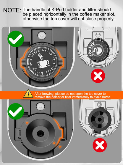 Karosie Single Serve Coffee Maker for K-Cup and Ground Coffee, Fast Brew, 6-12 oz Brew Sizes One Cup Coffee Machine Fits 5.5" Mugs, One-Button Small Coffee Maker with Descaling Reminder,White