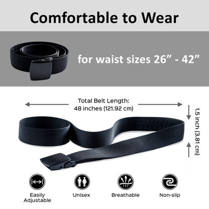 Money Belt for Men Travel Security Belt with Hidden Money Compartment Pocket, Cashsafe Anti-Theft Wallet Non-Metal Buckle