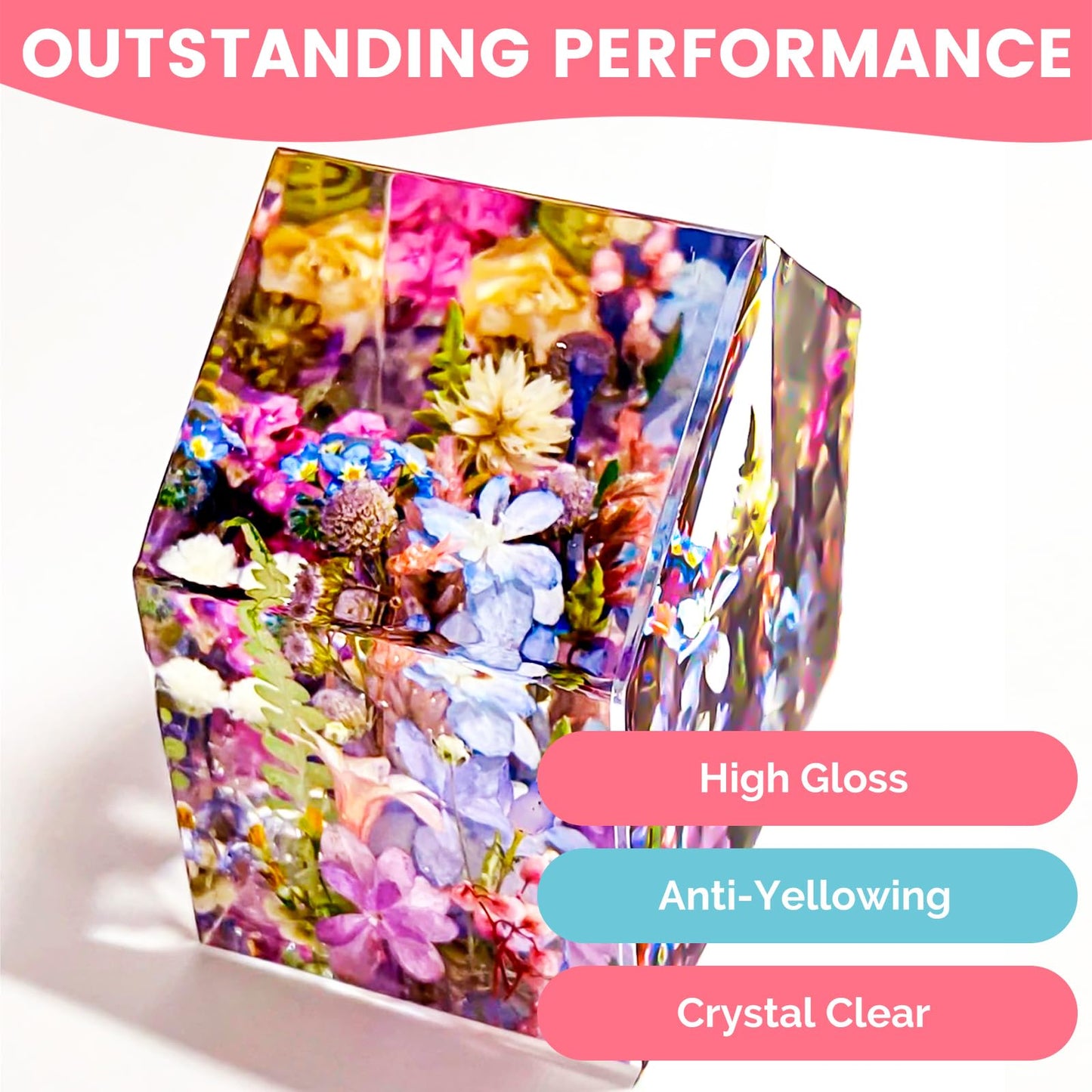 NASUBI Epoxy Resin Kit - 68OZ Crystal Clear Resin for Crafts, Mold, Wood, Jewelry Making, Art Casting Resin for Art, NO Bubble, 2 Part Clear Epoxy with Silicone Cups, Sticks, Pigment