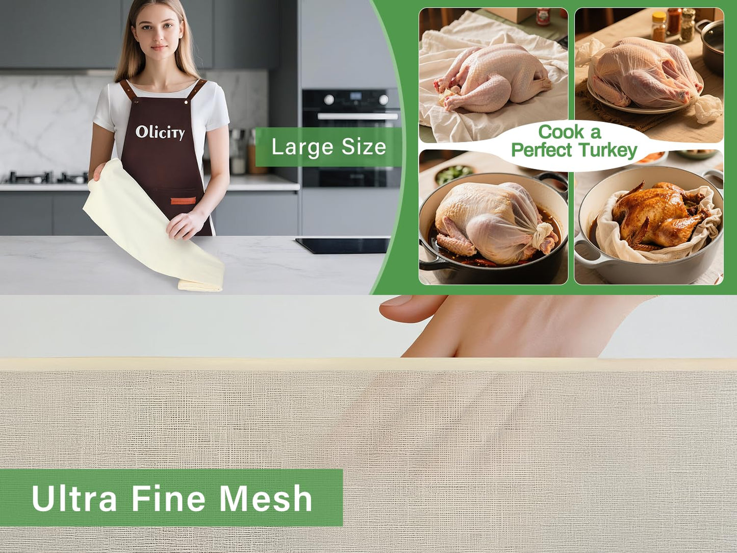 Olicity Cheese Cloth Roll,Grade 100,3x30Ft, 90 Sq Feet, Reusable Cheese Cloths with Closed Edges Fabric Fine Mesh Cloth, Unbleached Cotton Muslin Bulk Cheesecloth Roll for Straining, Crafts - 10 Yards