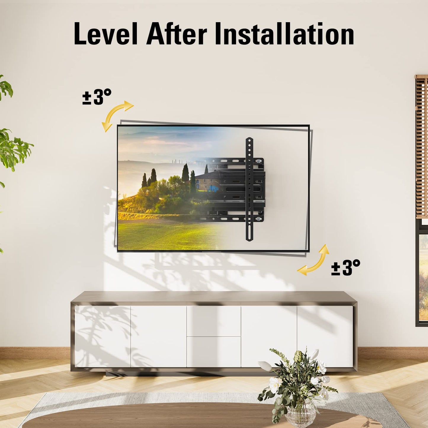 Mounting Dream TV Wall Mount for 32-65 Inch Television,Mount with Swivel and Tilt, Full Motion Bracket with Articulating Dual Arms, Fits 16inch Studs, Max VESA 400X400 mm, 99lbs, MD2380