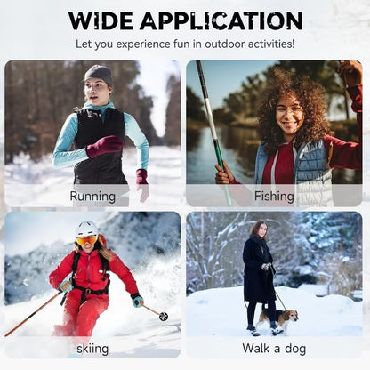 KOVNLO Womens Heated Vest, 5 in 1 Smart Controller, Lights-out Design, Electric Heated Jackets (Battery Pack Not Included)