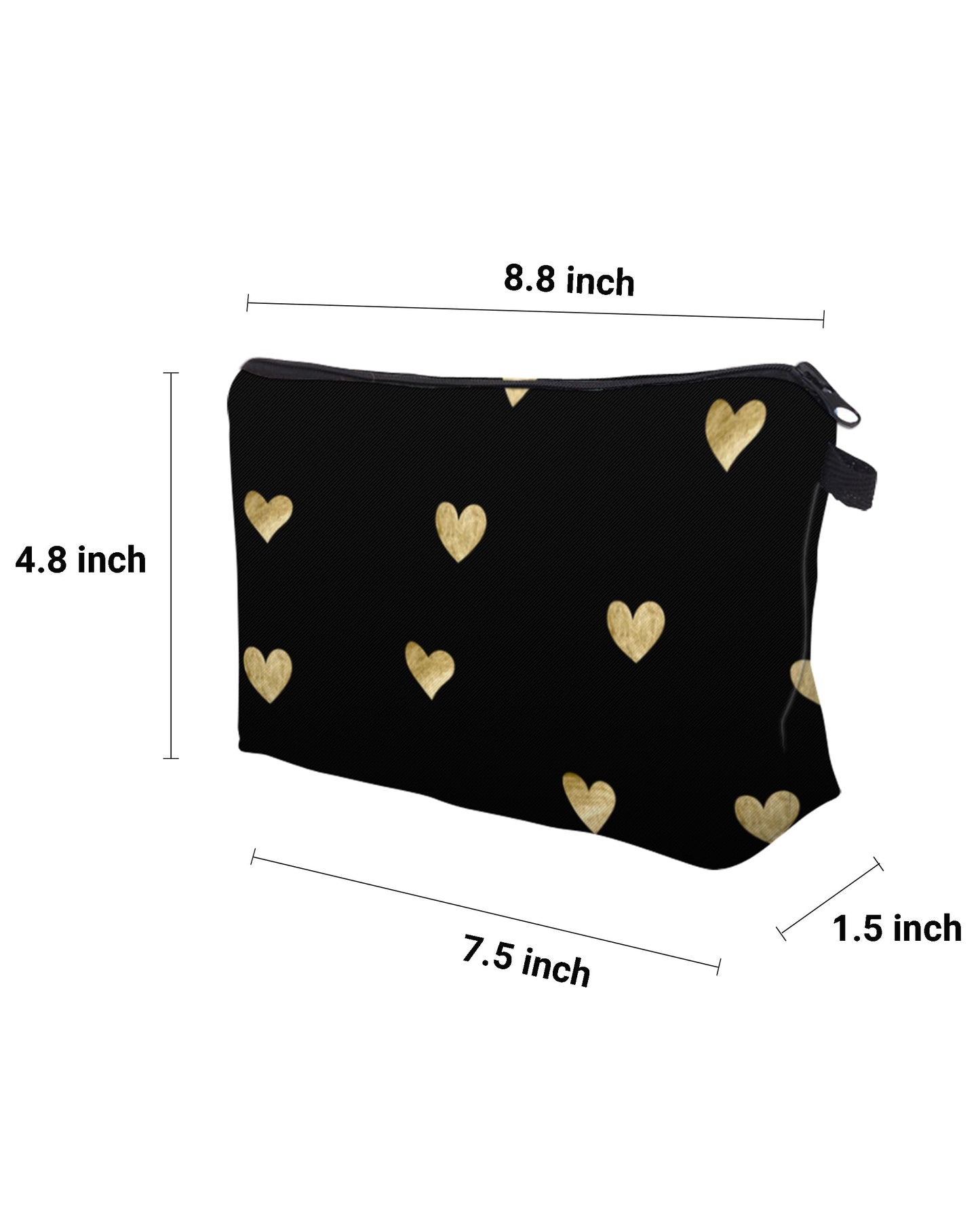 Aiphamy Cute Travel Makeup Bag Cosmetic Bag Small Pouch Gift for Women (Brushed Gold Heart)