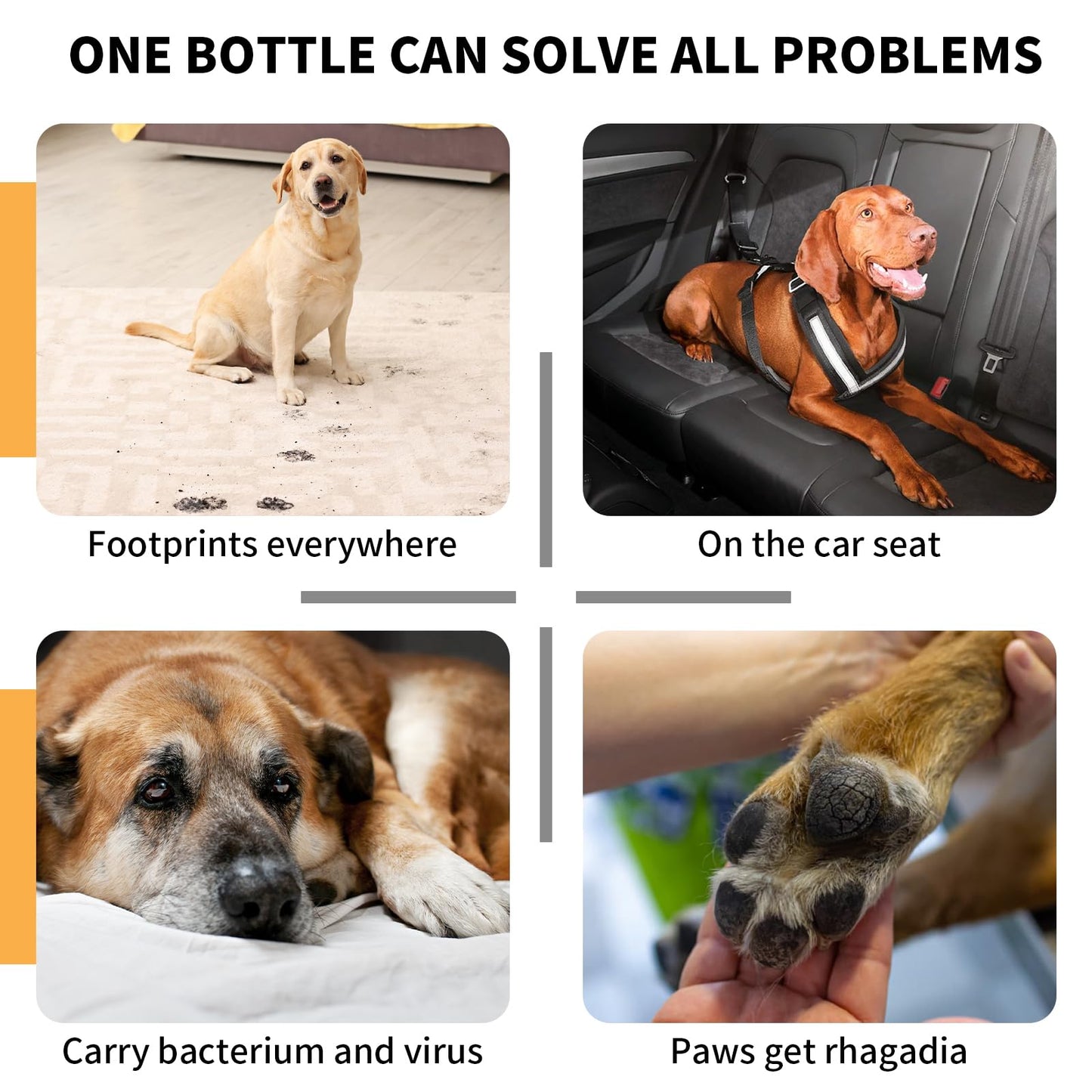 Paw Cleaner for Dogs & Cats, No-Rinse Foaming Pet Foot Washer with Built-in Scrubber Brush for Dirty, Muddy Paws – Suitable for Small, Medium & Large Dogs, Puppies, Kittens (5 fl oz)