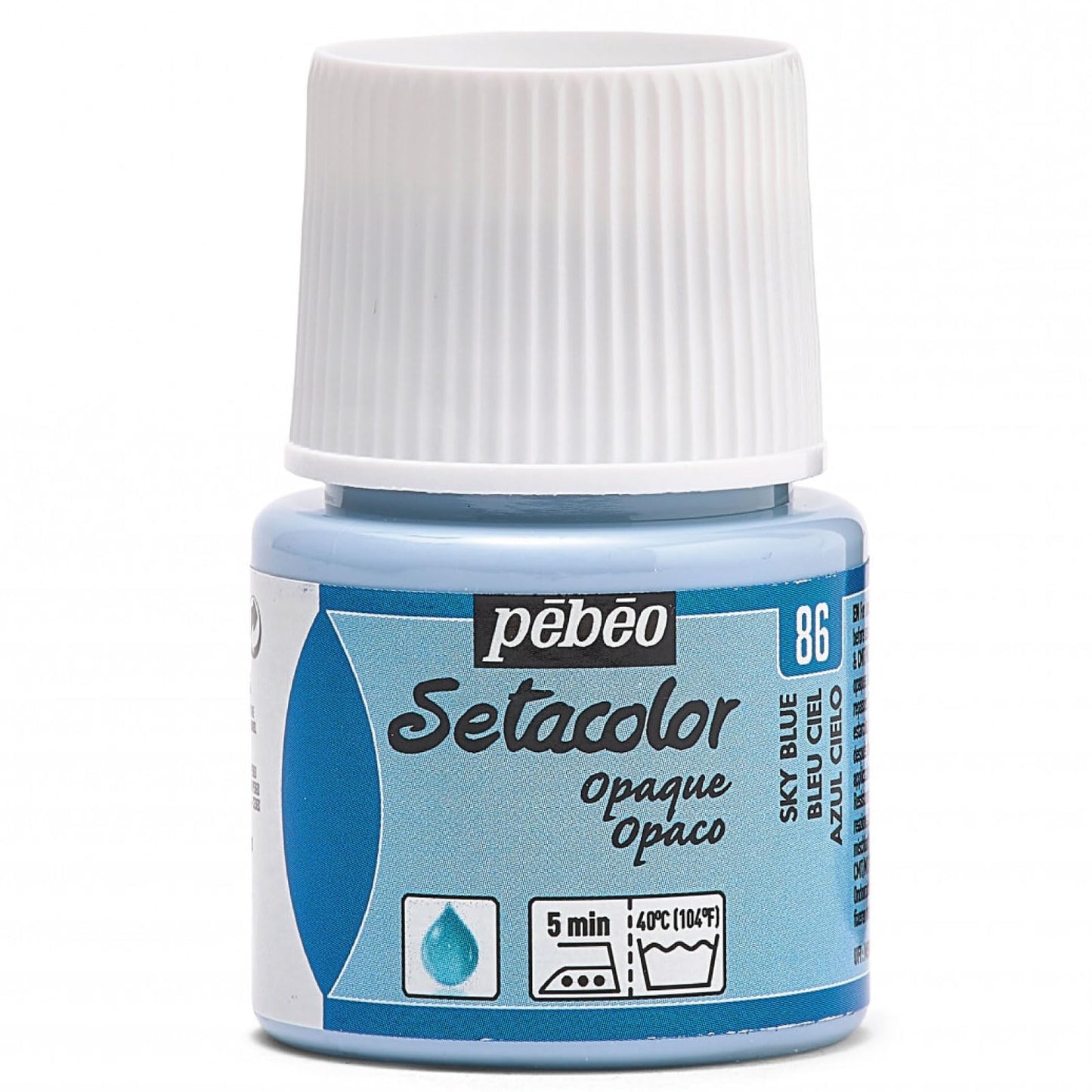 Pebeo Setacolor Opaque Fabric Paint, 45ml, Sky Blue